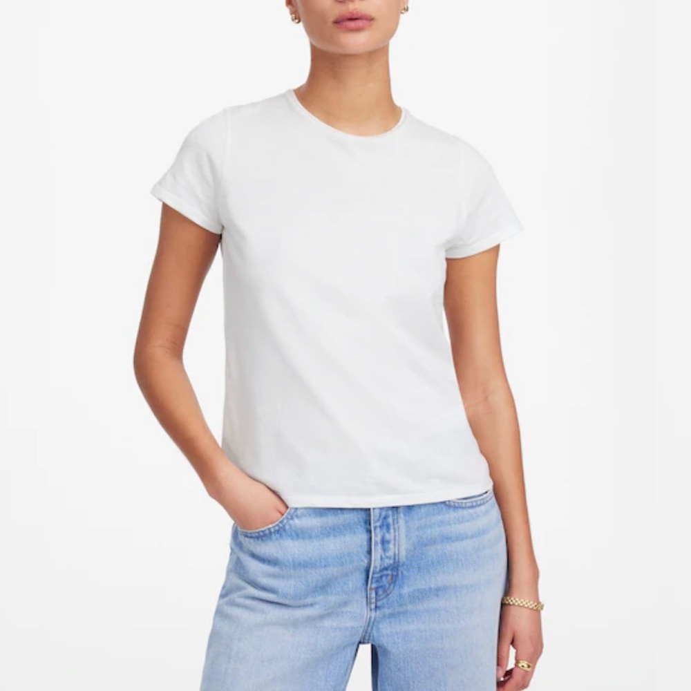 Madewell White Essential Slim Tee Size L Worn Once